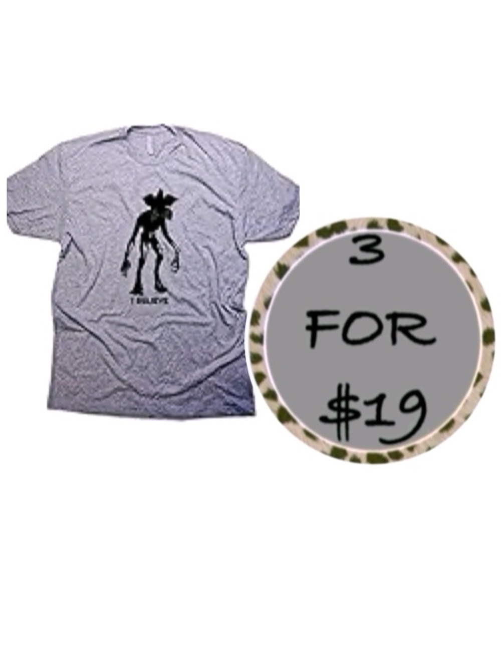 3/$19 Stranger Things Demogorgon I believe short sleeve graphic T-shirt